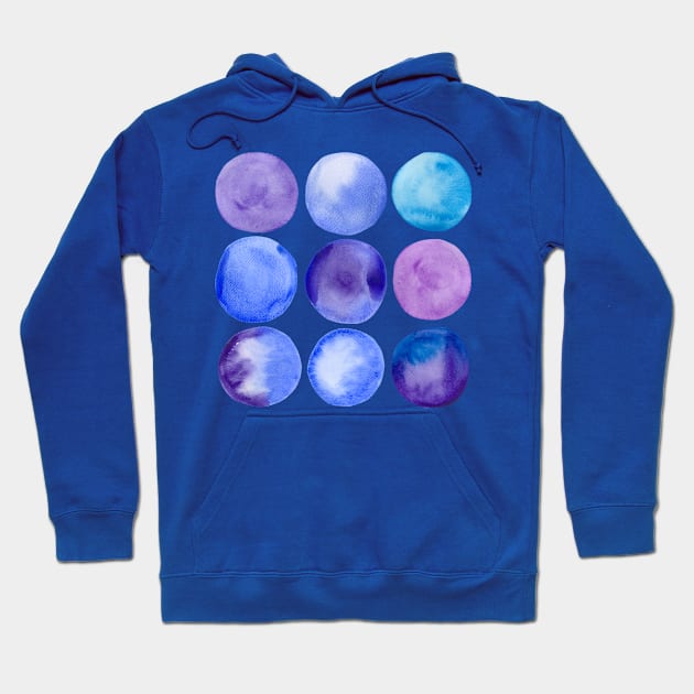 Watercolour blue dots Hoodie by MashaVed